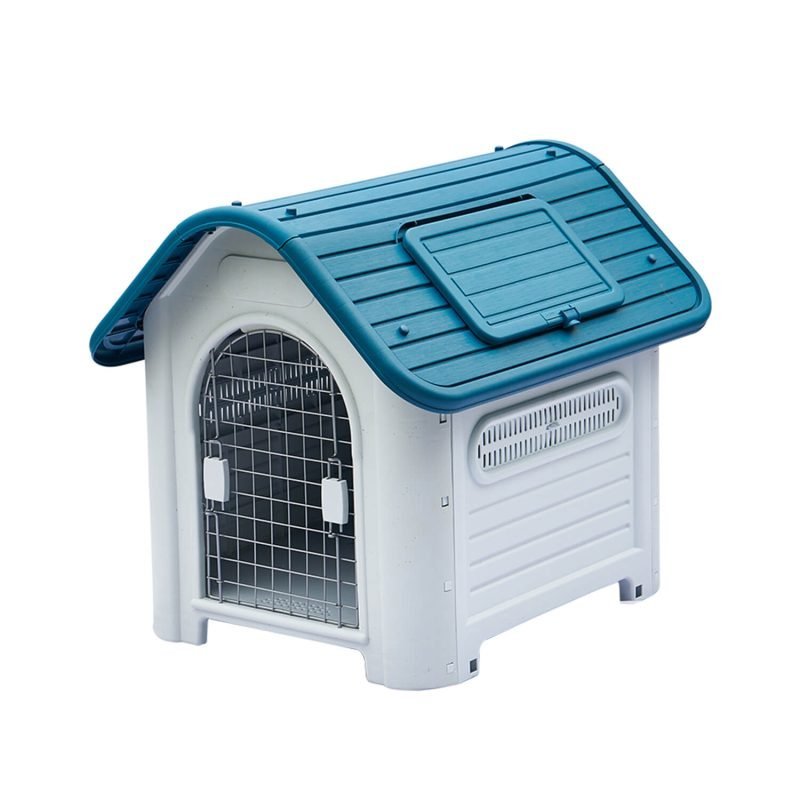 blue round top dog house